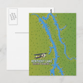 Kentucky Lake USA-kaart Briefkaart (Voorkant / Achterkant)
