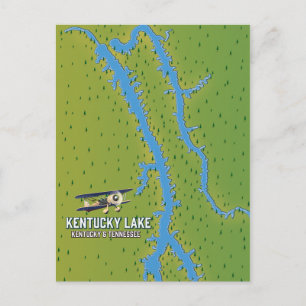 Kentucky Lake USA-kaart Briefkaart