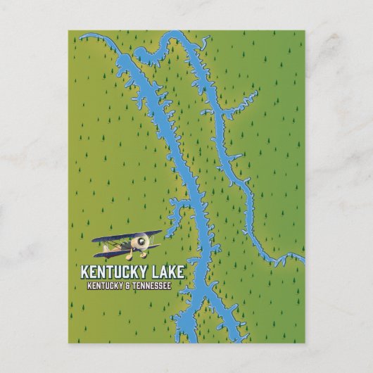 Kentucky Lake USA-kaart Briefkaart (Voorkant)