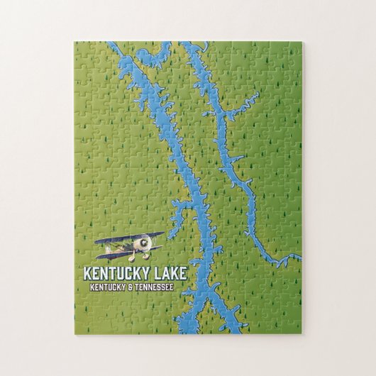 Kentucky Lake USA Kaart Legpuzzel (Verticaal)