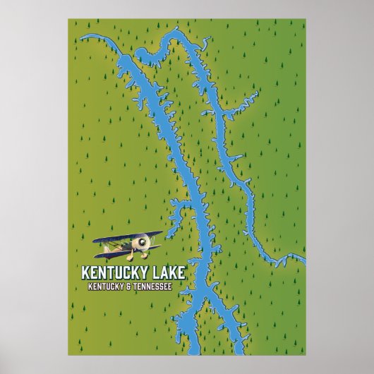 Kentucky Lake USA-kaart Poster (Voorkant)