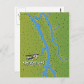 Kentucky Lake USA MAp Briefkaart (Voorkant / Achterkant)