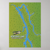 Kentucky Lake USA MAp Poster (Voorkant)