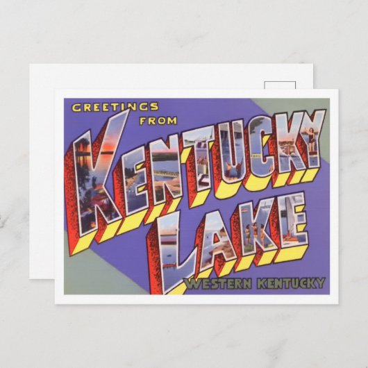 Kentucky Lake Vintage Big Letters Briefkaart (Voorkant / Achterkant)