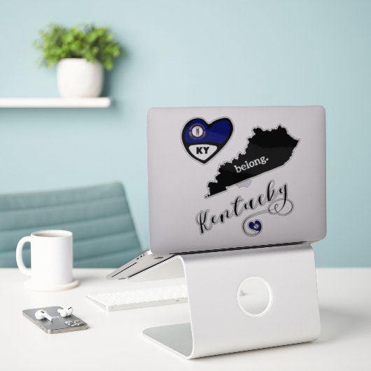 Kentucky Love, 3 Design, Die Cut Stickers (Laptop op bureau)