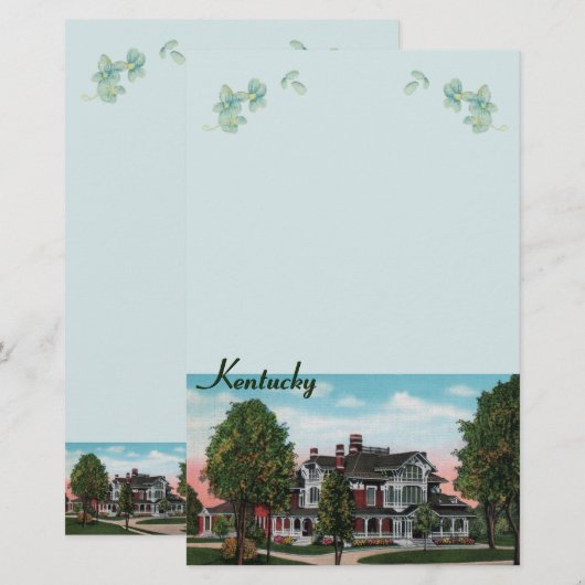 Kentucky Mansion Briefpapier (Voorkant / Achterkant)