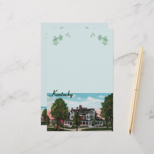Kentucky Mansion Briefpapier (Voorkant / Achterkant in situ)