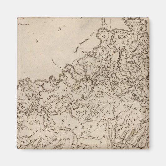 Kentucky Map door Arrowsmith Magneet (Voorkant)