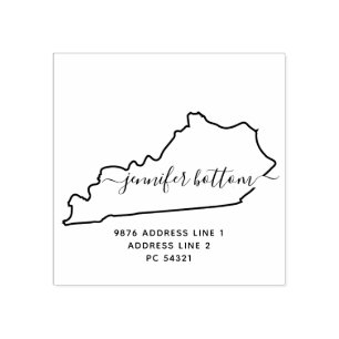 Kentucky map Familie-retouradres Rubberstempel