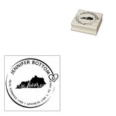 Kentucky Map Heart Wreath Rubberstempel (Gestempeld)