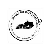 Kentucky Map Heart Wreath Rubberstempel (Afrduk)