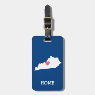 Kentucky Map Home State Love met Custom Heart Bagagelabel