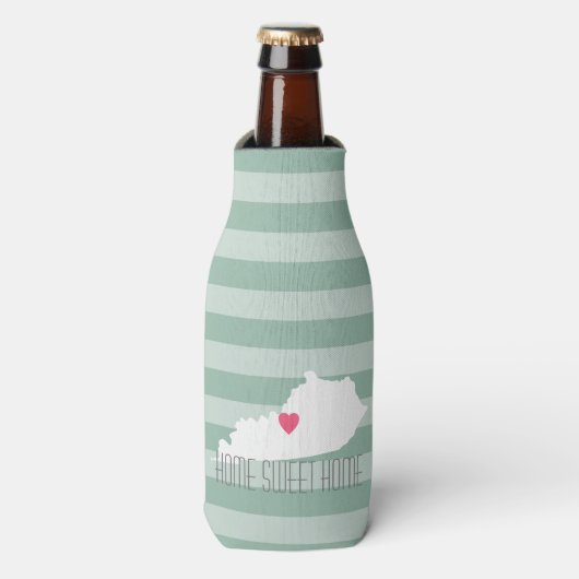 Kentucky Map Home State Love met Custom Heart Flesjeskoeler (Fles Voorkant)
