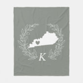 Kentucky Map met schaar bladeren monogram Fleece Deken (Voorkant)