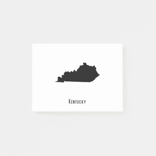 Kentucky Map - Zwarte en Witte Modern Kentucky Map Post-it® Notes (Voorkant)