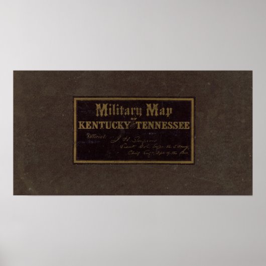 Kentucky, militaire kaart van Tennessee Poster (Voorkant)