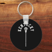 Kentucky Minimalistische Verticale Lacrosse Stick  Sleutelhanger (Voorkant)