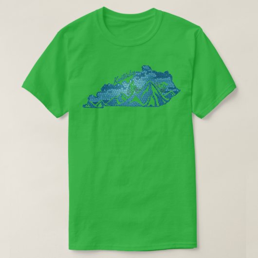 Kentucky Mountainbiken Blues State Outline Bike T-shirt (Design voorkant)