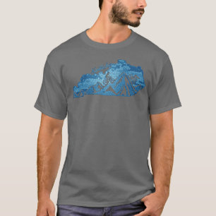 Kentucky Mountainbiken Blues State Outline Bike T-shirt