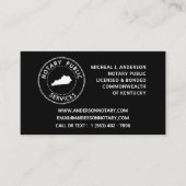 Kentucky Notary Public Services Visitekaartje (Voorkant)