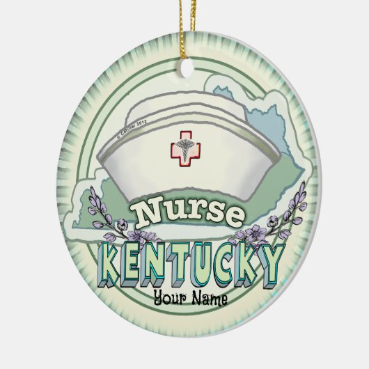 Kentucky Nurse Keramisch Ornament (Links)