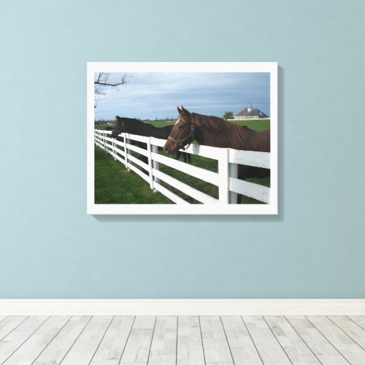 Kentucky Paard Land Canvas Afdruk (Insitu (Houten vloer))