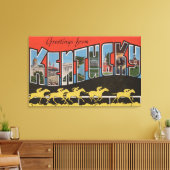 Kentucky (paardenraatscène) - grote lettergrootte canvas afdruk (Insitu (Woonkamer))