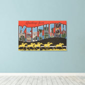 Kentucky (paardenraatscène) - grote lettergrootte canvas afdruk (Insitu (Houten vloer))