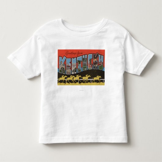 Kentucky (paardenraatscène) - grote lettergrootte kinder shirts (Voorkant)