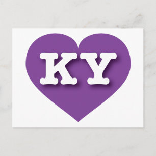 Kentucky Paars Heart - Ik hou van KY Briefkaart