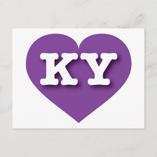Kentucky Paars Heart - Ik hou van KY Briefkaart (Voorkant)