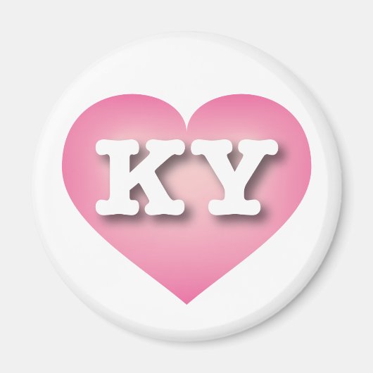 Kentucky Pink Fade Heart - Ik hou van KY Magneet (Voorkant)