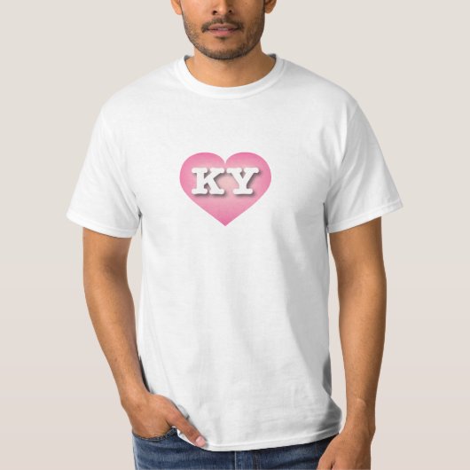 Kentucky Pink Fade Heart - Ik hou van KY T-shirt (Voorkant)