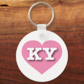 Kentucky Pink Heart - Ik hou van KY Sleutelhanger (Voorkant)