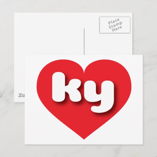 Kentucky red hart - Ik hou van ky Briefkaart (Voorkant / Achterkant)