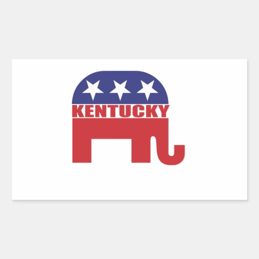 Kentucky Republikeinse Olifant Rechthoekige Sticker (Voorkant)