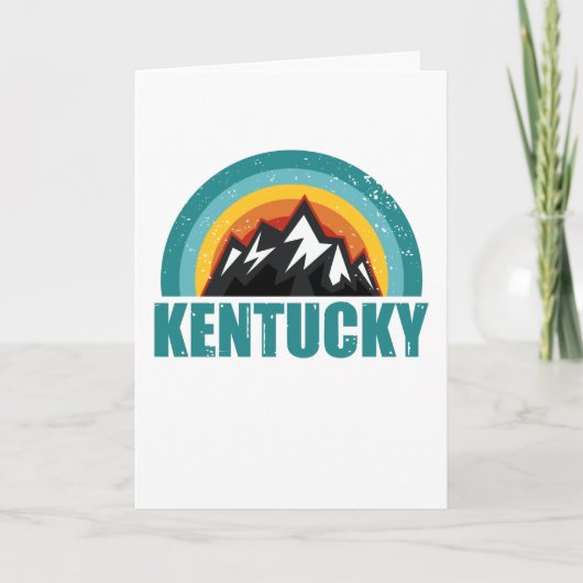 Kentucky Retro Zonsondergang Cadeaus Amerikaanse S Kaart (Voorkant)
