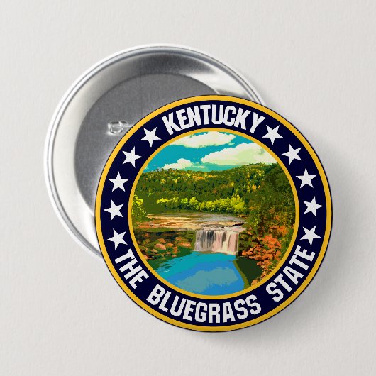 Kentucky Ronde Button 7,6 Cm (Voorkant /achterkant)