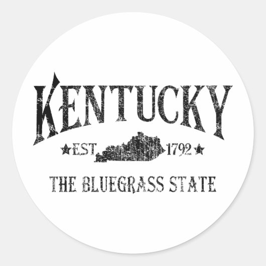 Kentucky Ronde Sticker (Voorkant)