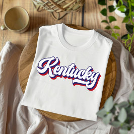 Kentucky Rood Wit en Blauw  Script T-shirt
