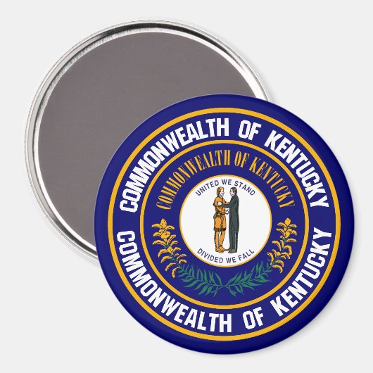 Kentucky Round Emblem Magneet (Voorkant / Achterkant)