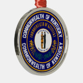 Kentucky Round Emblem Metalen Ornament (Rechts)