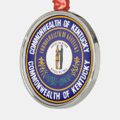 Kentucky Round Emblem Metalen Ornament (Links)