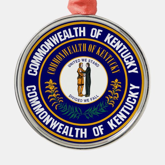 Kentucky Round Emblem Metalen Ornament (Voorkant)