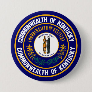 Kentucky Round Emblem Ronde Button 7,6 Cm