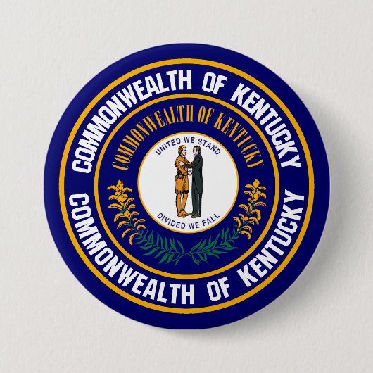 Kentucky Round Emblem Ronde Button 7,6 Cm (Voorkant)