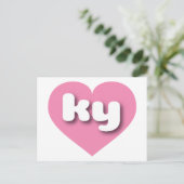 Kentucky roze hart - Ik hou van ky Briefkaart (Staand voorkant)