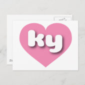 Kentucky roze hart - Ik hou van ky Briefkaart (Voorkant / Achterkant)
