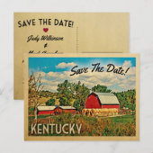 Kentucky Save the Date Boerderij Barn Rustic Aankondigingskaart (Voorkant / Achterkant)