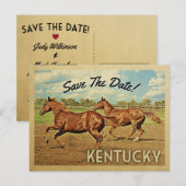 Kentucky Save the Date Horses Aankondigingskaart (Voorkant / Achterkant)